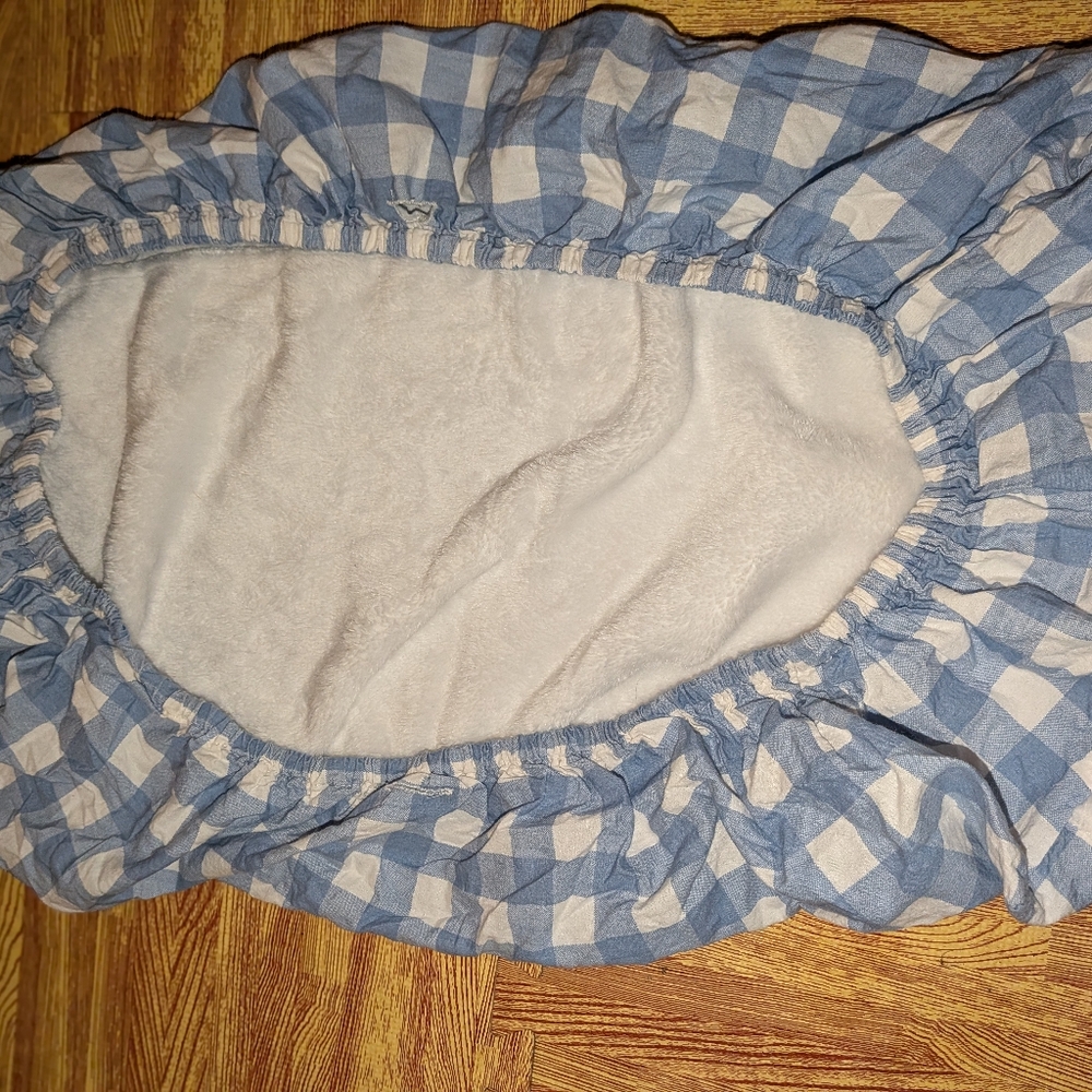 Blue And White Sherpa Crib Sheet